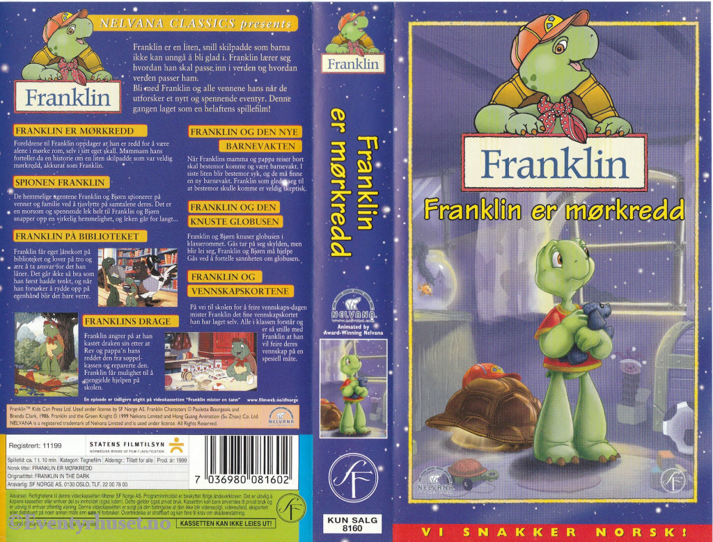 Download / Stream: Franklin Er Mørkredd. Vhs. Norwegian Dubbing. Vhs