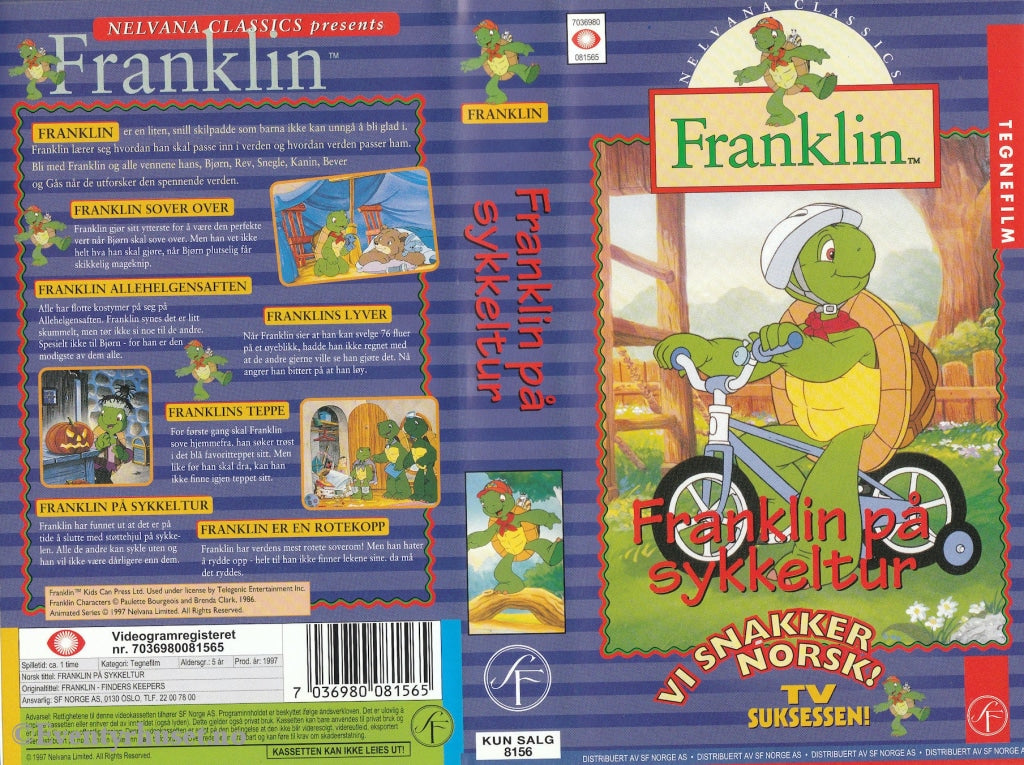 Download / Stream: Franklin På Sykkeltur. 1997. Vhs. Norwegian Dubbing. Vhs