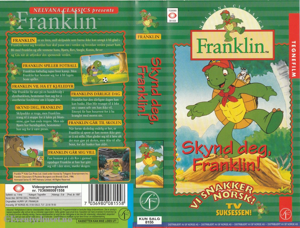 Download / Stream: Franklin - Skynd Deg Franklin! 1997. Vhs. Norwegian Dubbing. Vhs