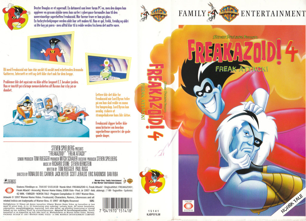 Download / Stream: Freakazoid! Vol. 4. Freak Attack! 1997. VHS SB. Norwegian dubbing. VHS