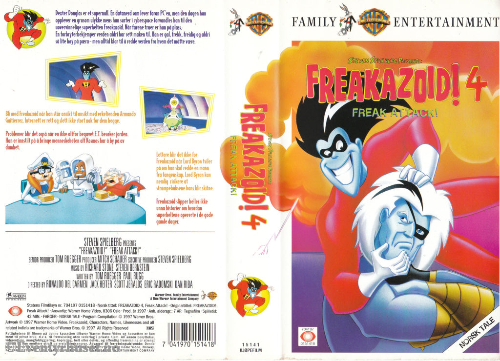 Download / Stream: Freakazoid! Vol. 4. Freak Attack! 1997. VHS SB. Norwegian dubbing. VHS