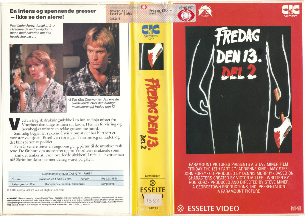 Download / Stream: Fredag Den 13. Del 2. 1981. Vhs Big Box. Norwegian Subtitles.