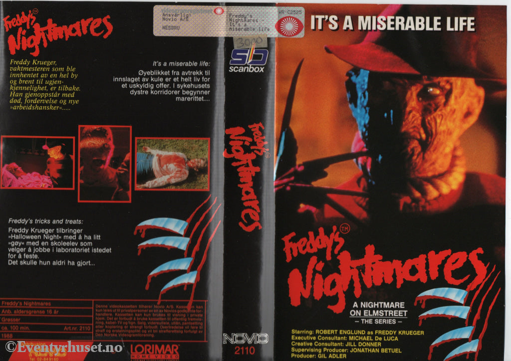Download / Stream: Freddy’s Nightmares The Series. It’s A Miserable Life. VHS Big Box. Norwegian subtitles. VHS