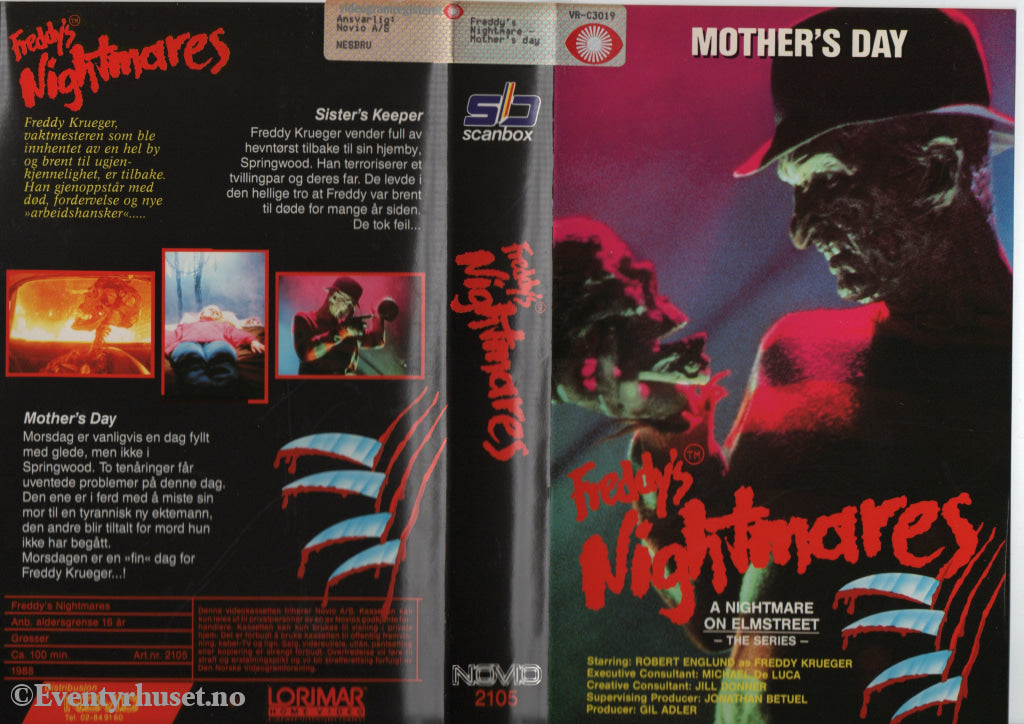 Download / Stream: Freddy’s Nightmares The Series. Mother’s Day. VHS Big Box. Norwegian subtitles. VHS