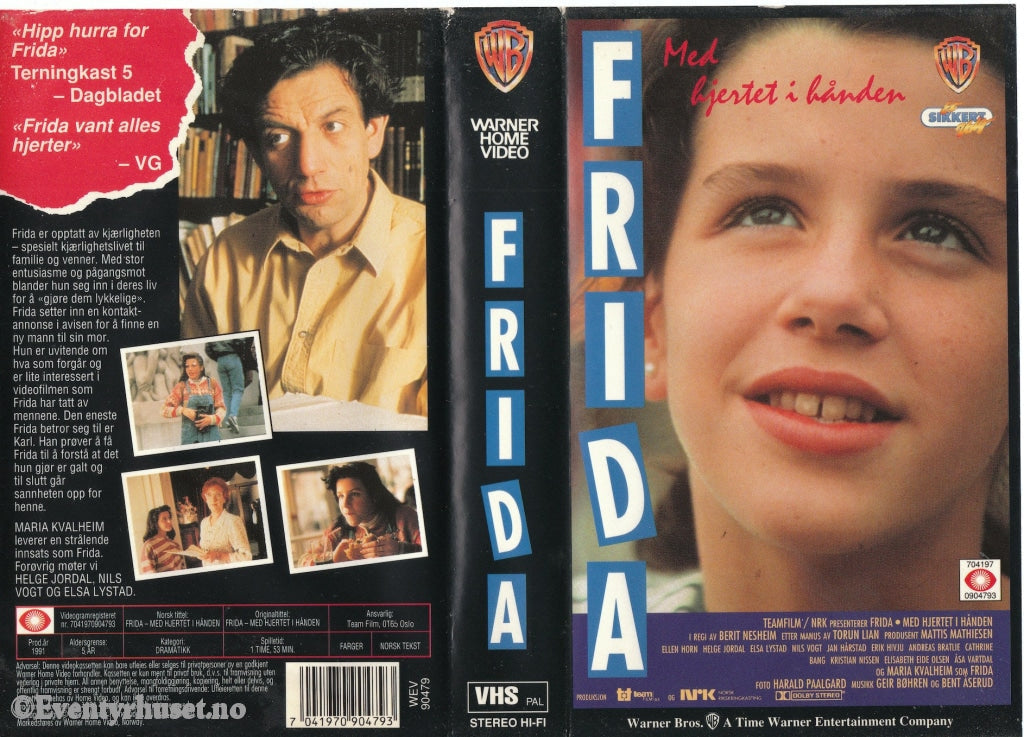 Download / Stream: Frida Med Hjertet I Hånden (Nrk). 1991. Vhs. Norwegian. Vhs