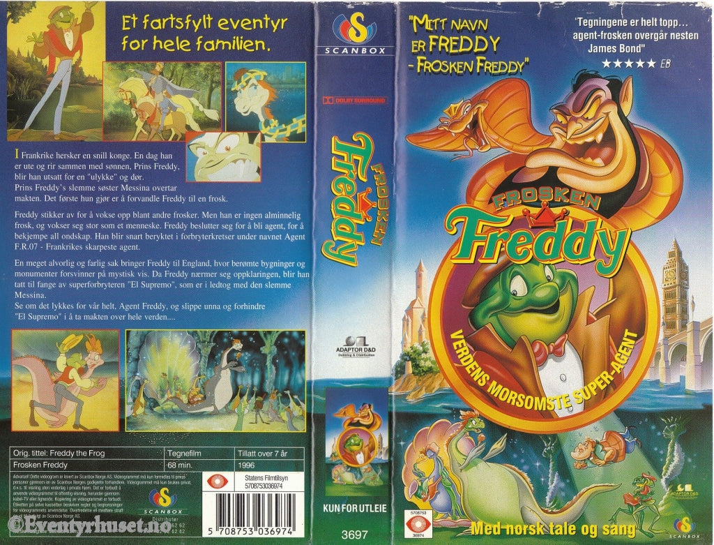 Download / Stream: Frosken Freddy. 1996. Vhs. Norwegian Dubbing. Vhs
