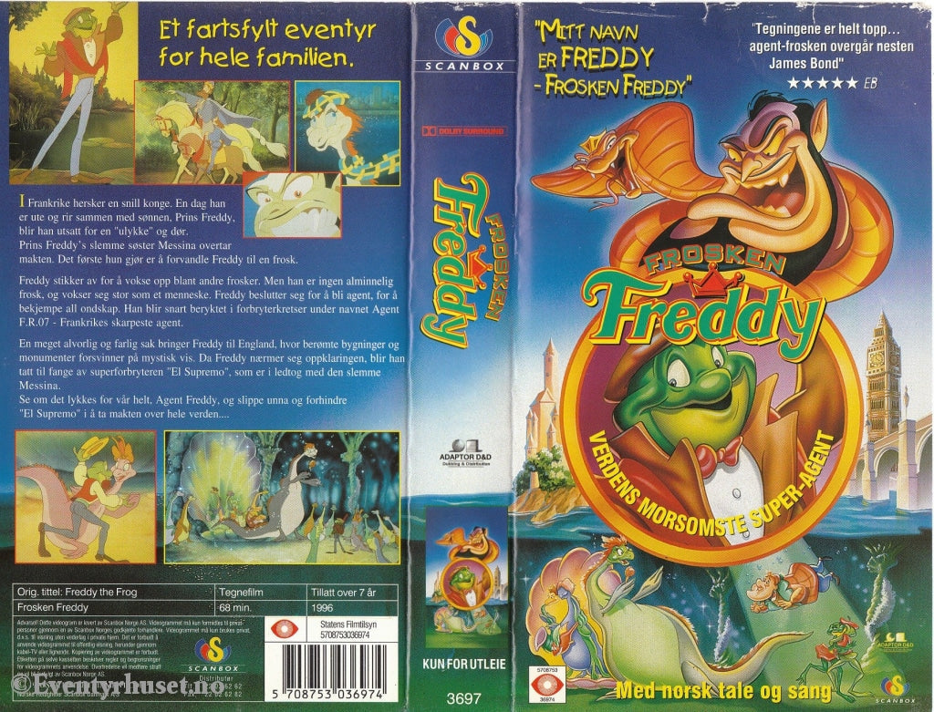 Download / Stream: Frosken Freddy. 1996. Vhs. Norwegian Dubbing. Vhs
