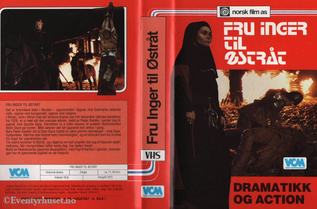 Download / Stream: Fru Inger Til Østråt. 1975. VHS Big Box. Norwegian. VHS