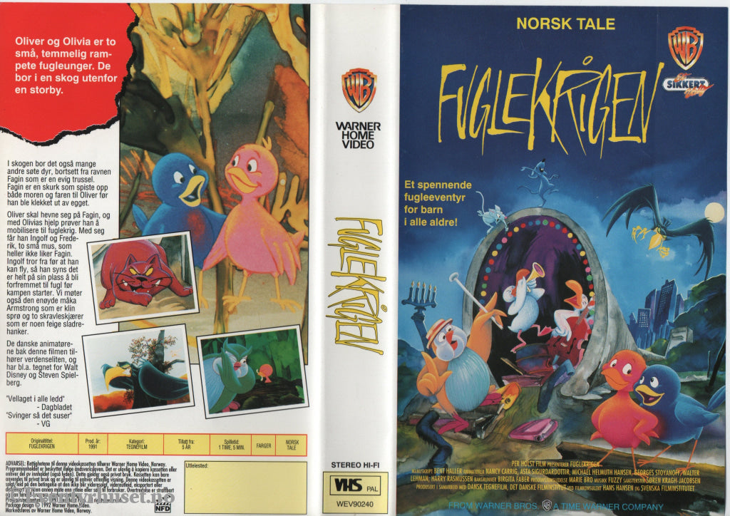 Download / Stream: Fuglekrigen. 1991. VHS Big Box. Norwegian dubbing. VHS
