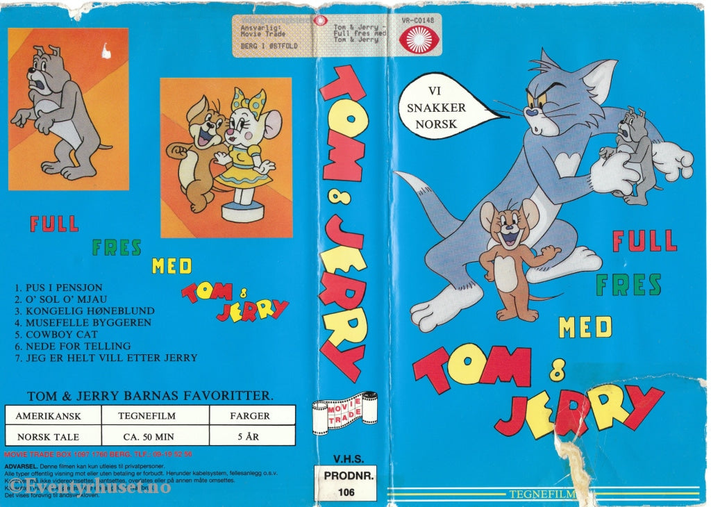 Download / Stream: Full Fres Med Tom & Jerry. Vhs Big Box. Norwegian Dubbing.