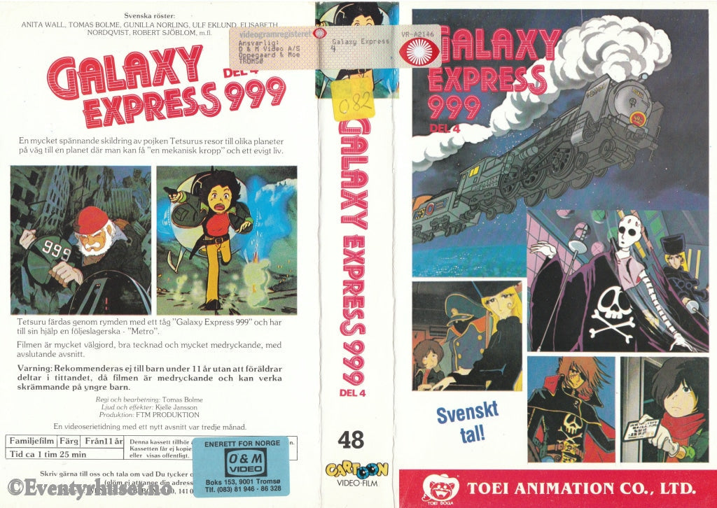 Download / Stream: Galaxy Express. Vol. 4. 1987. Vhs Big Box. Norwegian Distribution Swedish