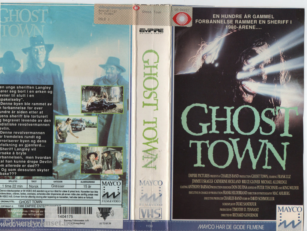 Download / Stream: Ghost Town. 1986. VHS Big Box. Norwegian subtitles. VHS