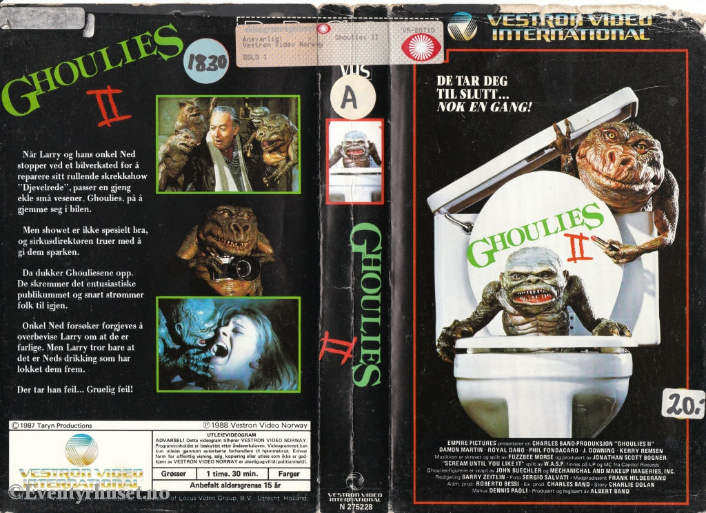 Download / Stream: Ghoulies 2. 1988. Vhs Big Box. Norwegian Subtitles.