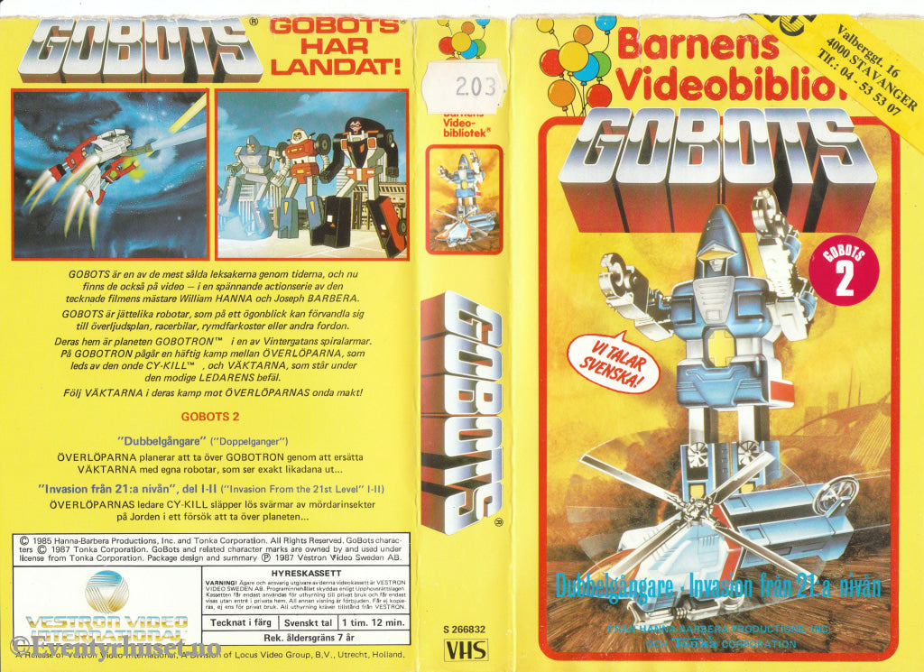 Download / Stream: Gobots. Vol. 2. 1985/87. Vhs Big Box. Norwegian Distribution Swedish Dubbing.