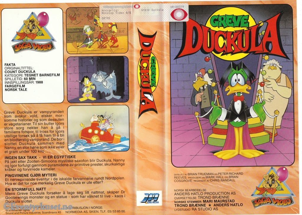 Download / Stream: Greve Duckula (Count Duckula). 1988. Vhs Big Box. Norwegian Dubbing. Stream