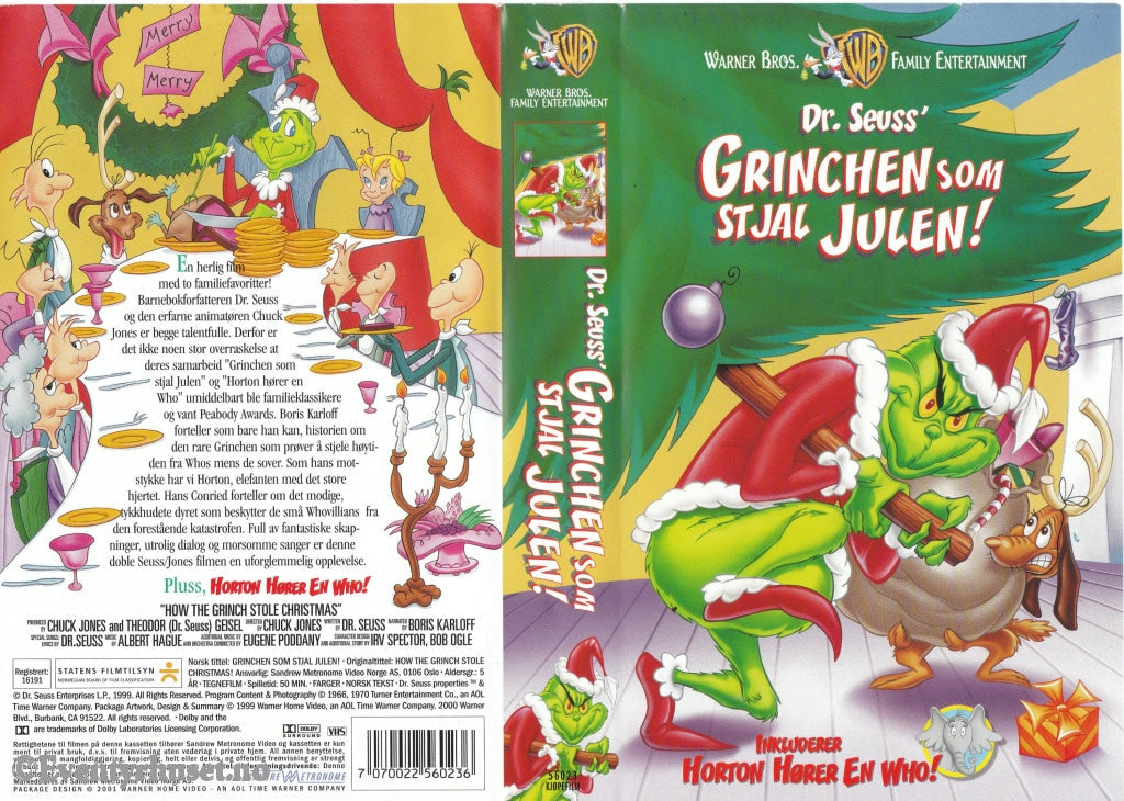 Download / Stream: Grinchen Som Stjal Julen. 1999. Vhs. Norwegian Subtitles. Vhs