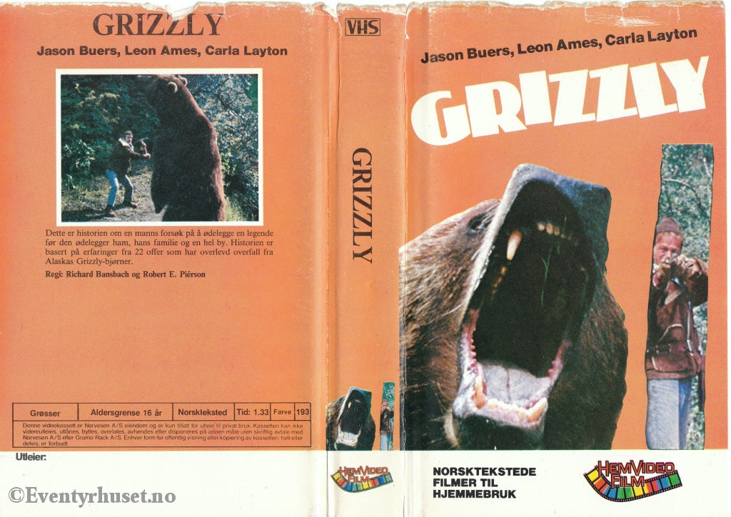 Download / Stream: Grizzly. Vhs Big Box. Norwegian Subtitles.