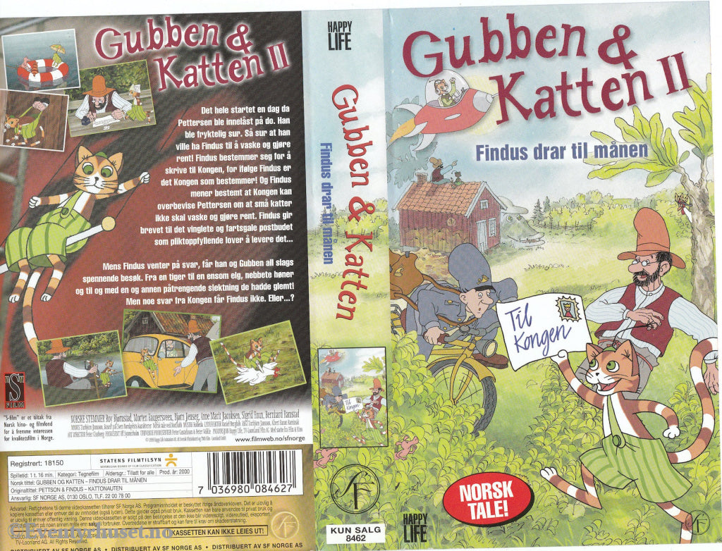 Download / Stream: Gubben & Katten. Vol. 2. Findus Drar Til Månen. 2000. Vhs. Norwegian Dubbing. Vhs