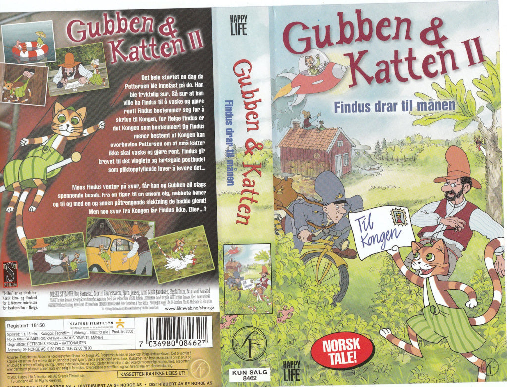 Download / Stream: Gubben & Katten. Vol. 2. Findus Drar Til Månen. 2000. Vhs. Norwegian Dubbing. Vhs
