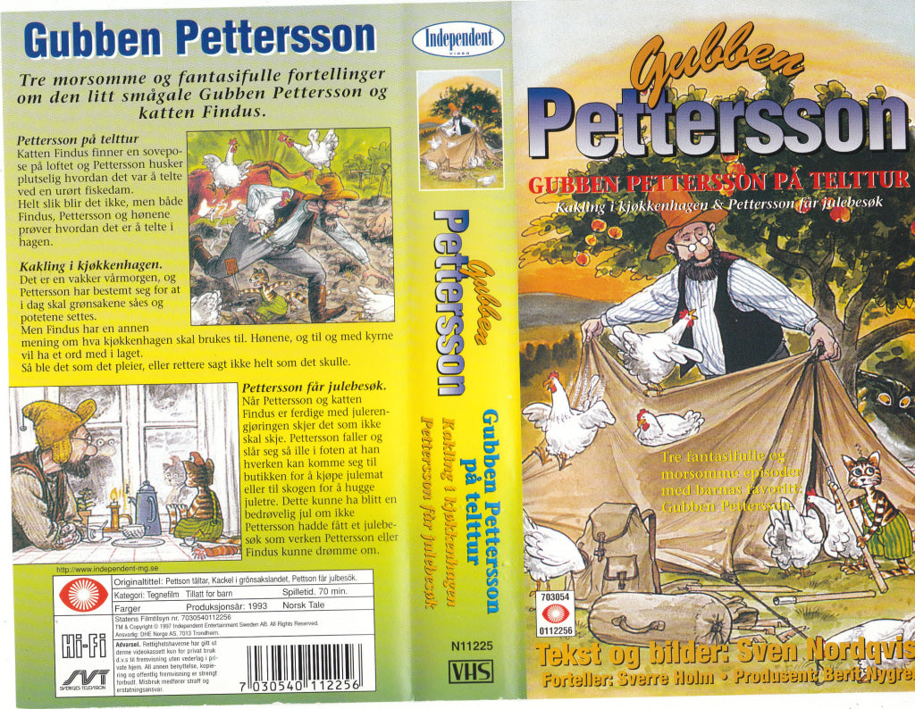 Download / Stream: Gubben Pettersson på telttur. 1993. VHS SB. Norwegian dubbing. VHS