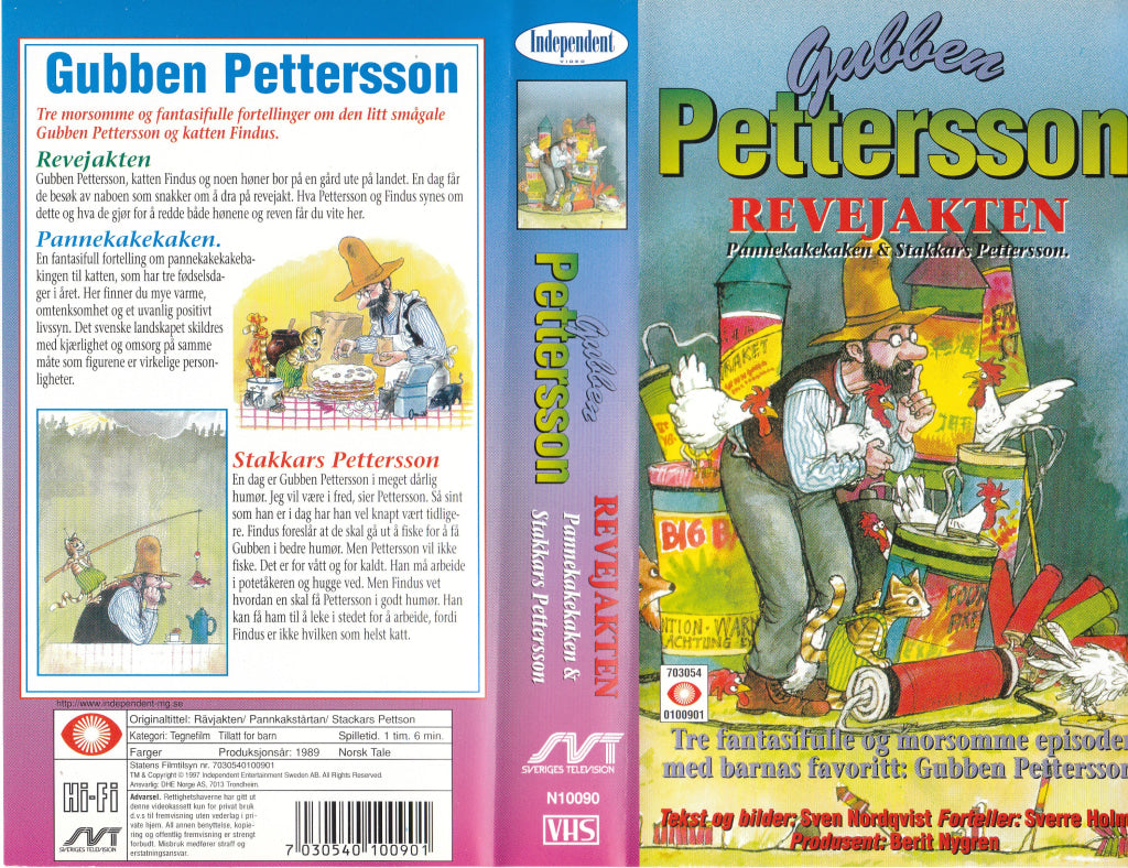 Download / Stream: Gubben Pettersson - Revejakten. 1989. VHS SB. Norwegian dubbing. VHS