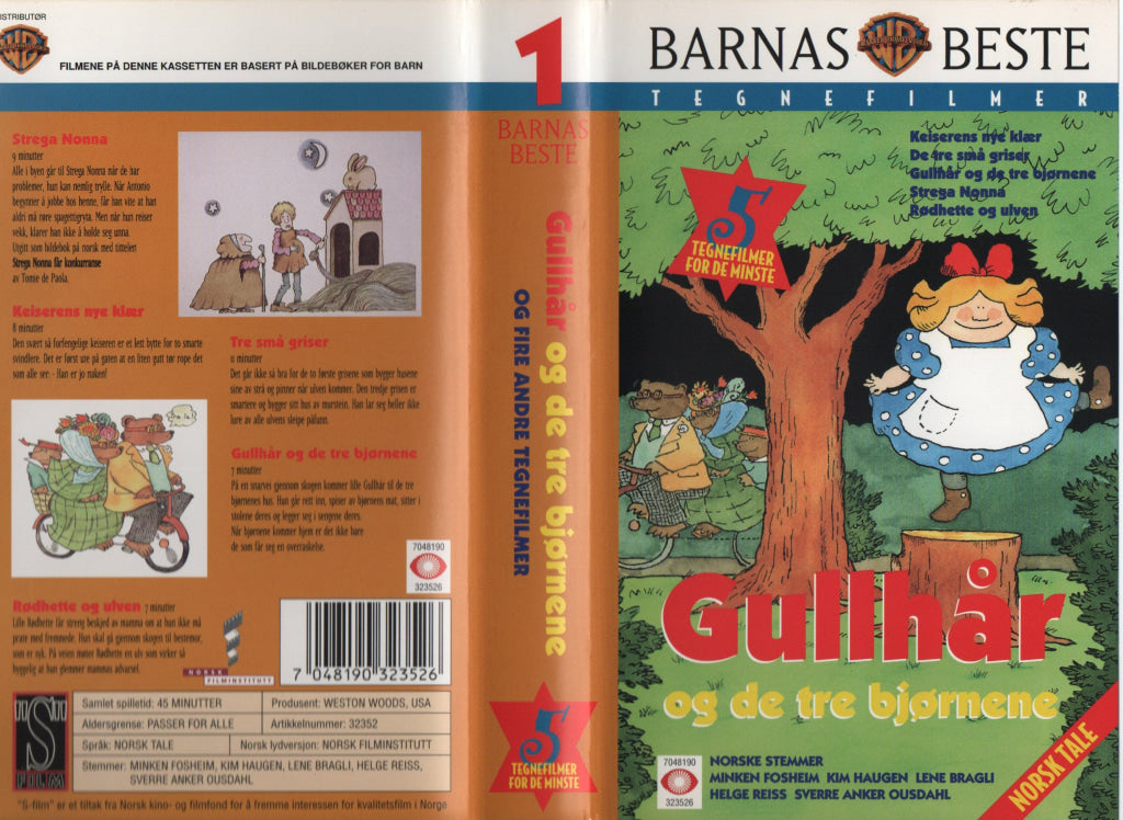 Download / Stream: Gullhår og de tre bjørnene mfl. Barnas beste. Vol. 1. VHS. Norwegian dubbing. VHS