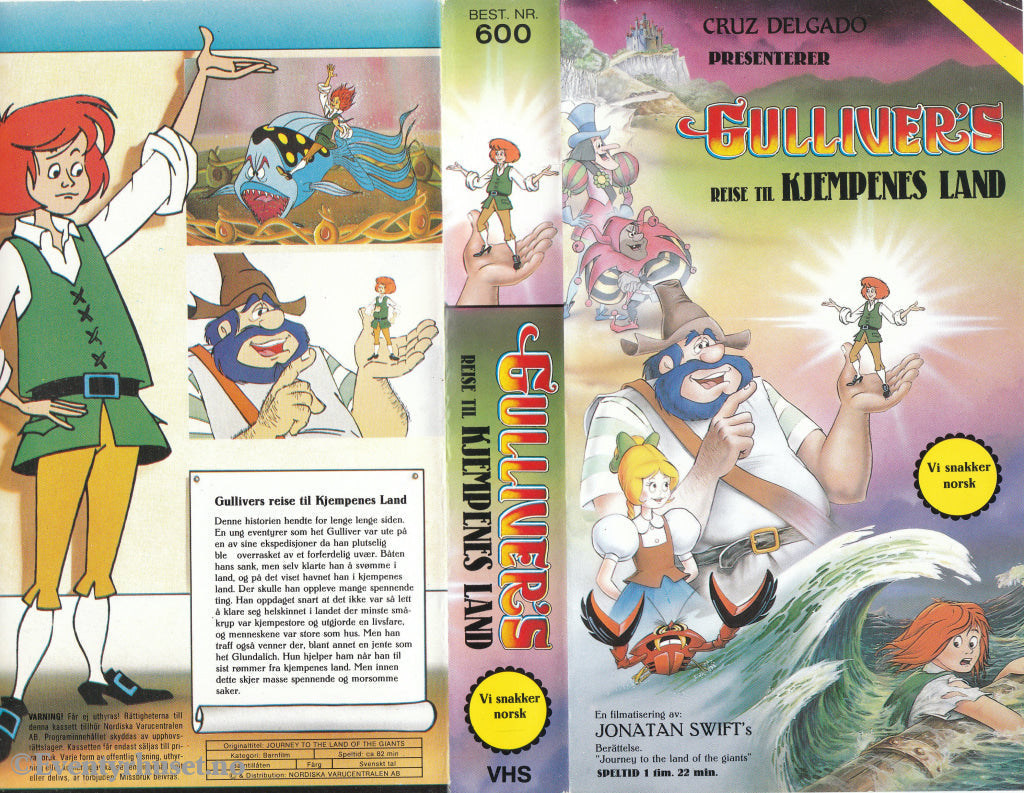 Download / Stream: Gulliver´s Reise Til Kjempenes Land. Vhs. Norwegian Dubbing. Vhs