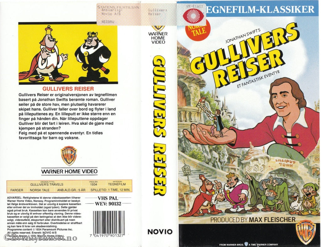 Download / Stream: Gullivers Reiser. 1934. Vhs. Norwegian Dubbing. Vhs