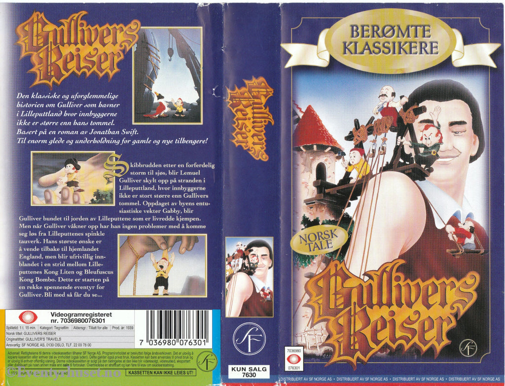 Download / Stream: Gullivers Reiser. 1939. Vhs. Norwegian Dubbing. Vhs