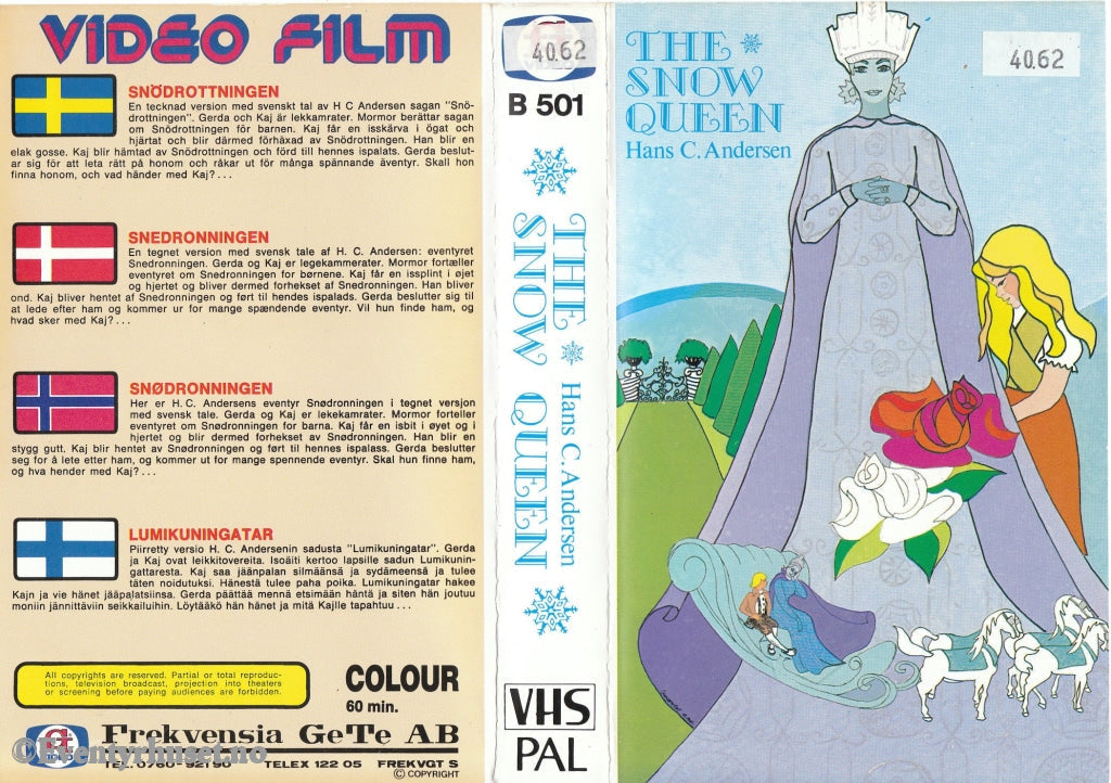 Download / Stream: H. C. Andersen - The Snow Queen (Snødronningen). Vhs Big Box. Swedish Dubbing.