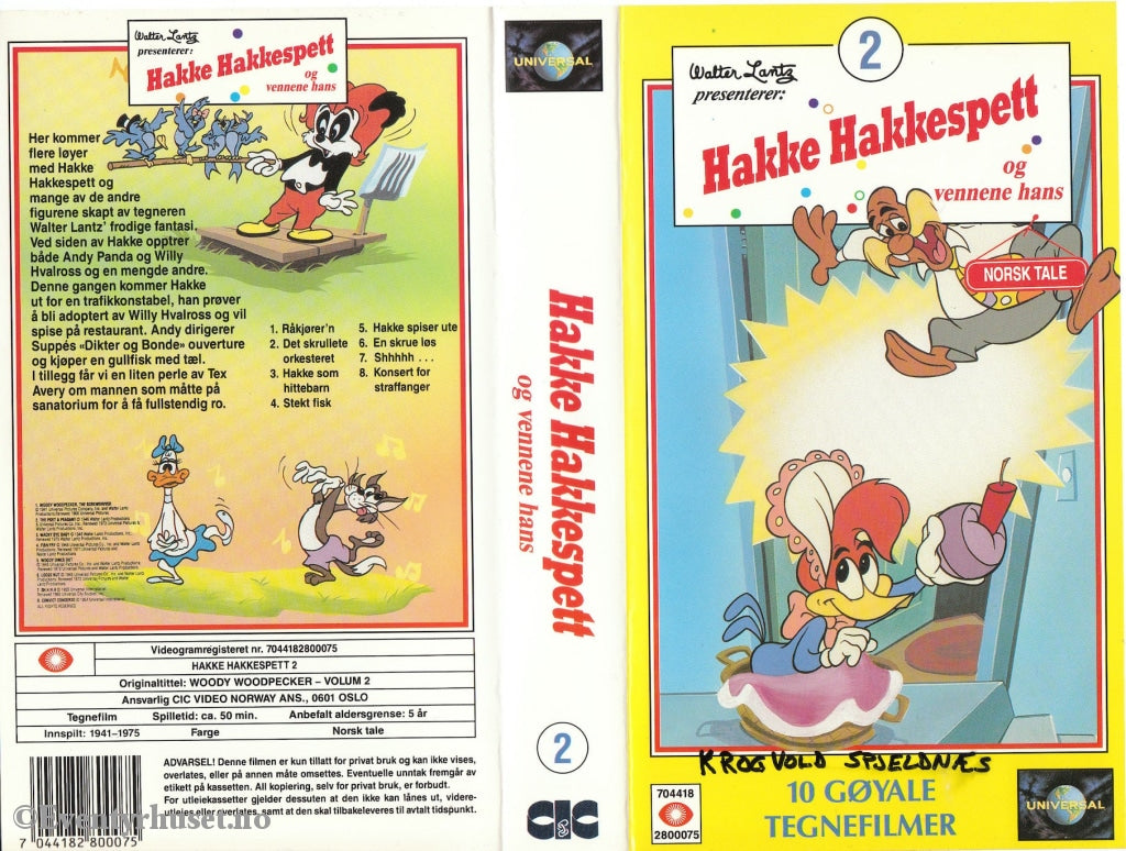 Download / Stream: Hakke Hakkespett Vol. 2. 1941-75. Vhs. Norwegian Dubbing. Vhs