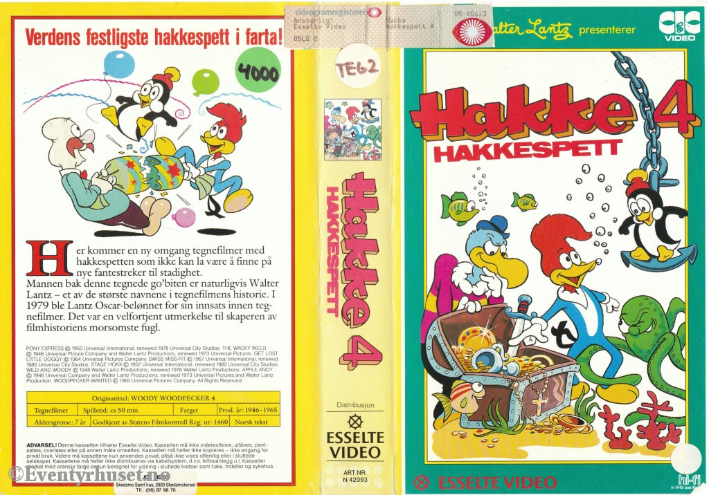 Download / Stream: Hakke Hakkespett (Woody Woodpecker). Vol. 4. 1946-65. Vhs Big Box. Norwegian