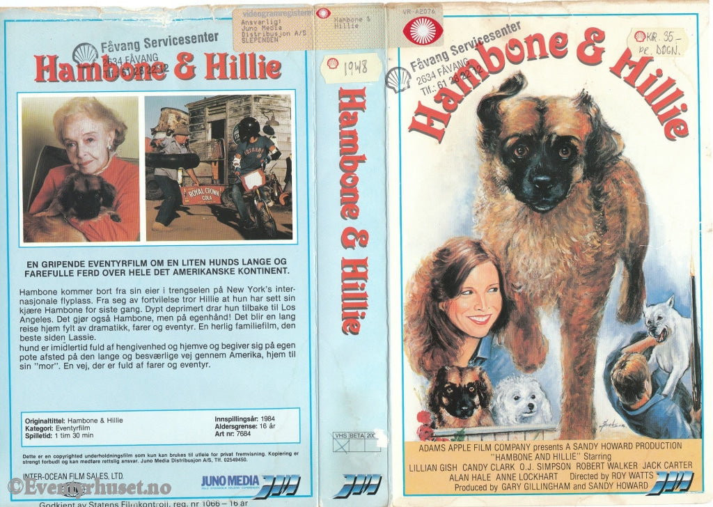 Download / Stream: Hambone & Hillie. 1984. Vhs Big Box. Norwegian Subtitles.