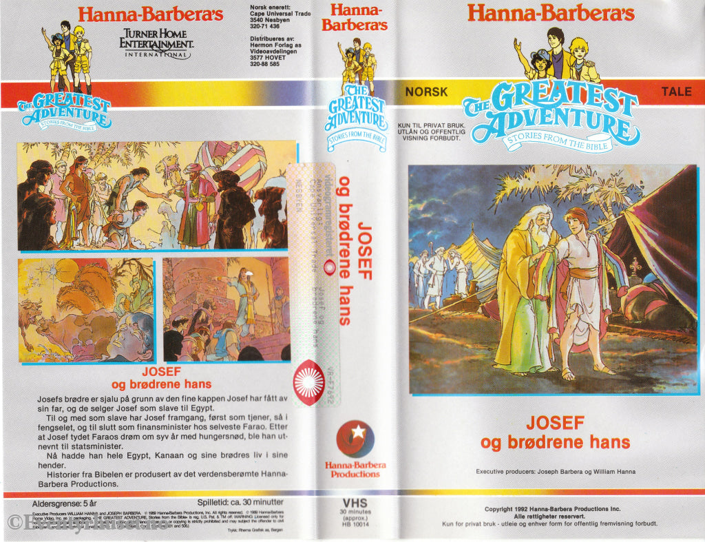 Download / Stream: Hanna Barbera Historier fra Bibelen. Josef og brødrene hans. 1992. VHS SB. Norwegian dubbing. VHS