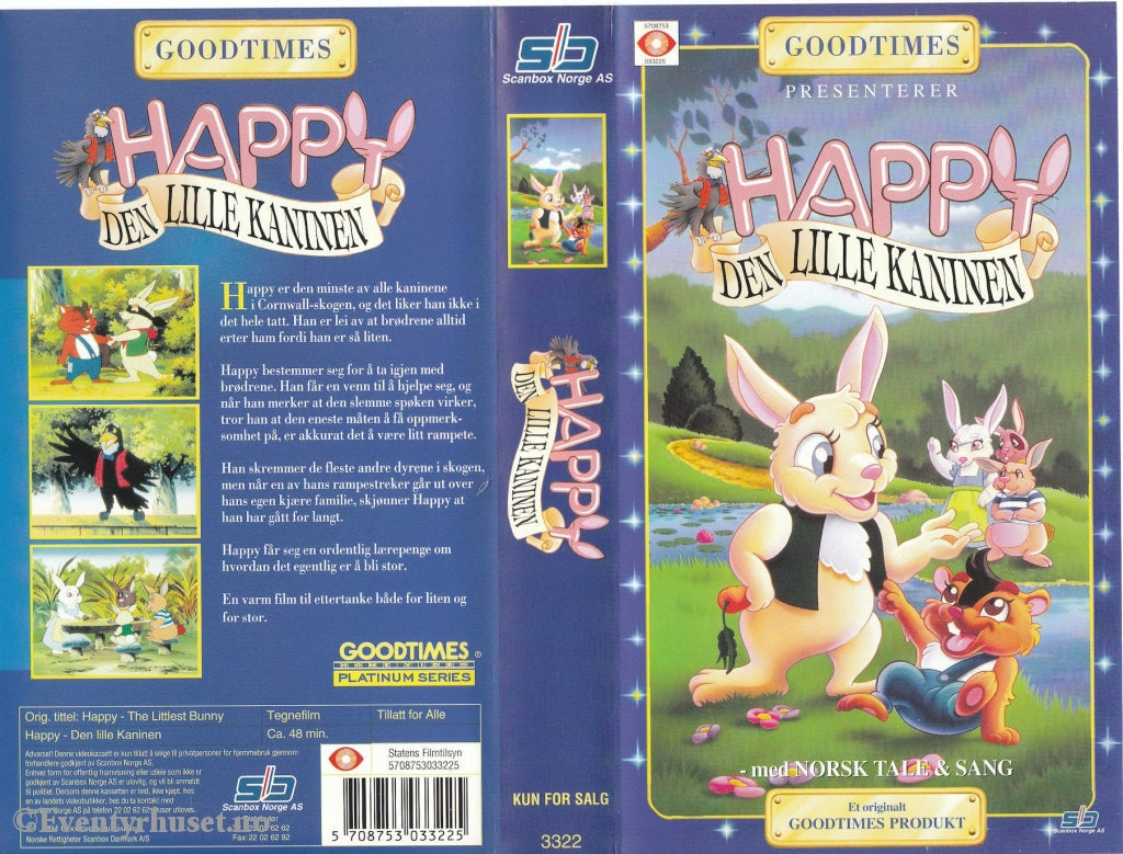 Download / Stream: Happy - Den Lille Kaninen (Goodtimes Presenterer). 1994. Vhs. Norwegian Dubbing.