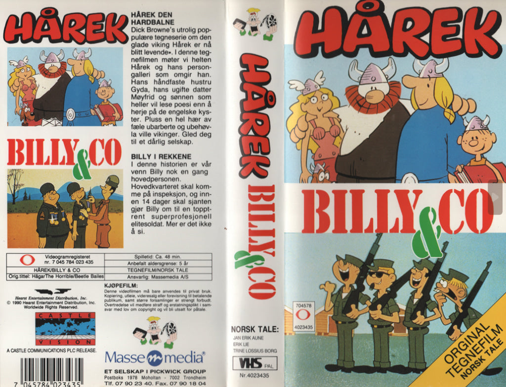 Download / Stream: Hårek / Billy & Co. 1990. VHS SB. Norwegian dubbing. VHS