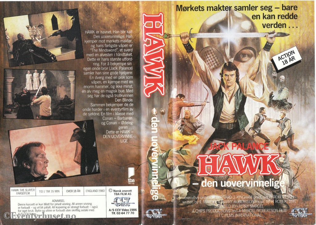 Download / Stream: Hawk - Den Uovervinnelige. 1980. Vhs Big Box. Norwegian Subtitles.
