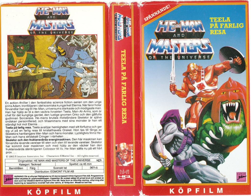 Download / Stream: He-Man and Masters of The Universe. Teela på farlig resa. 1983. VHS SB. Swedish dubbing. VHS