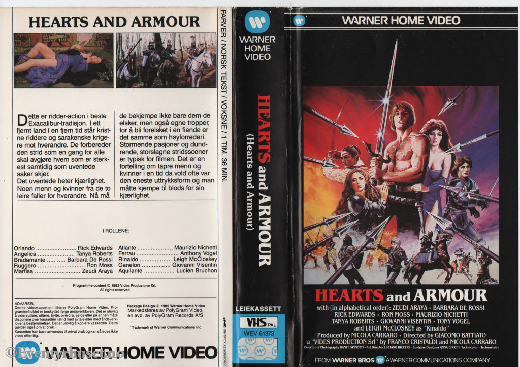 Download / Stream: Hearts & Armour. 1985. VHS Big Box. Norwegian subtitles. VHS