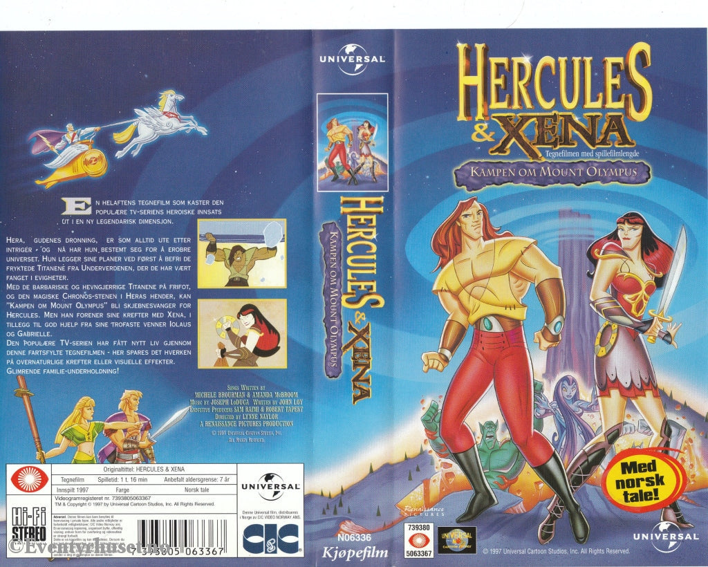 Download / Stream: Hercules & Xena. 1997. Vhs. Norwegian Dubbing. Vhs