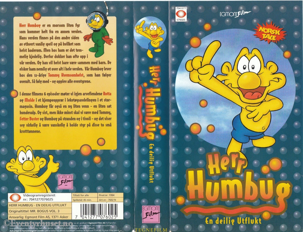 Download / Stream: Herr Humbug - En Deilig Utflukt. 1994. Vhs. Norwegian Dubbing. Vhs