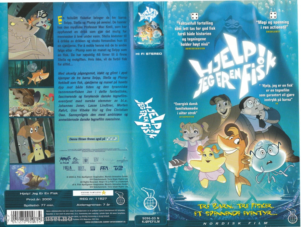 Download / Stream: Hjelp Jeg Er En Fisk. 2000. Vhs. Norwegian Dubbing. Vhs