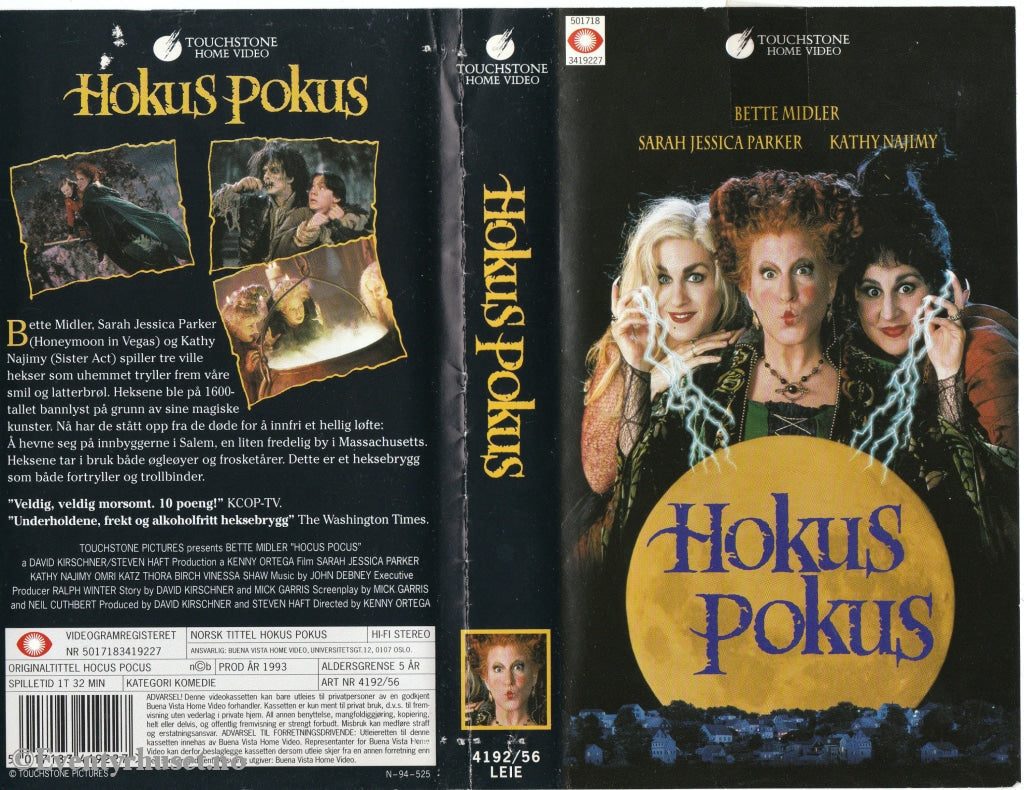 Download / Stream: Hokus Pokus. 1993. Vhs. Norwegian Subtitles. Vhs