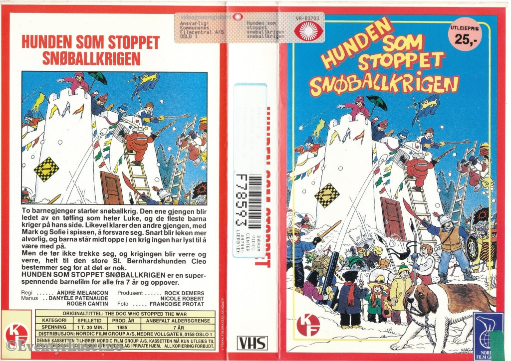 Download / Stream: Hunden Som Stoppet Snøballkrigen. 1985. Vhs Big Box. Norwegian Subtitles.