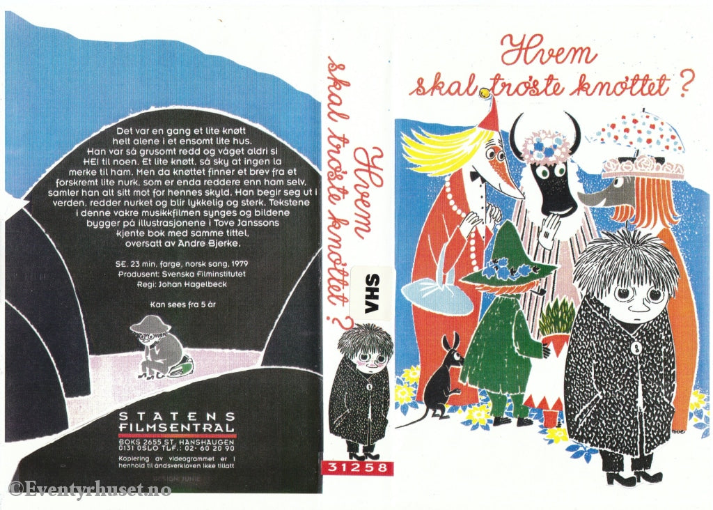Download / Stream: Hvem Skal Trøste Knøttet 1979 (Tove Jansson Mummitrollet). Vhs Big Box. Norwegian