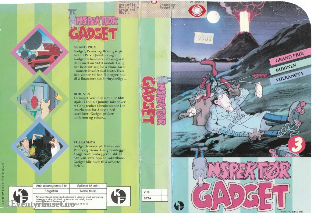 Download / Stream: Inspektør Gadget (Inspector Gadget). Vol. 3. Vhs Big Box. Norwegian Subtitles.