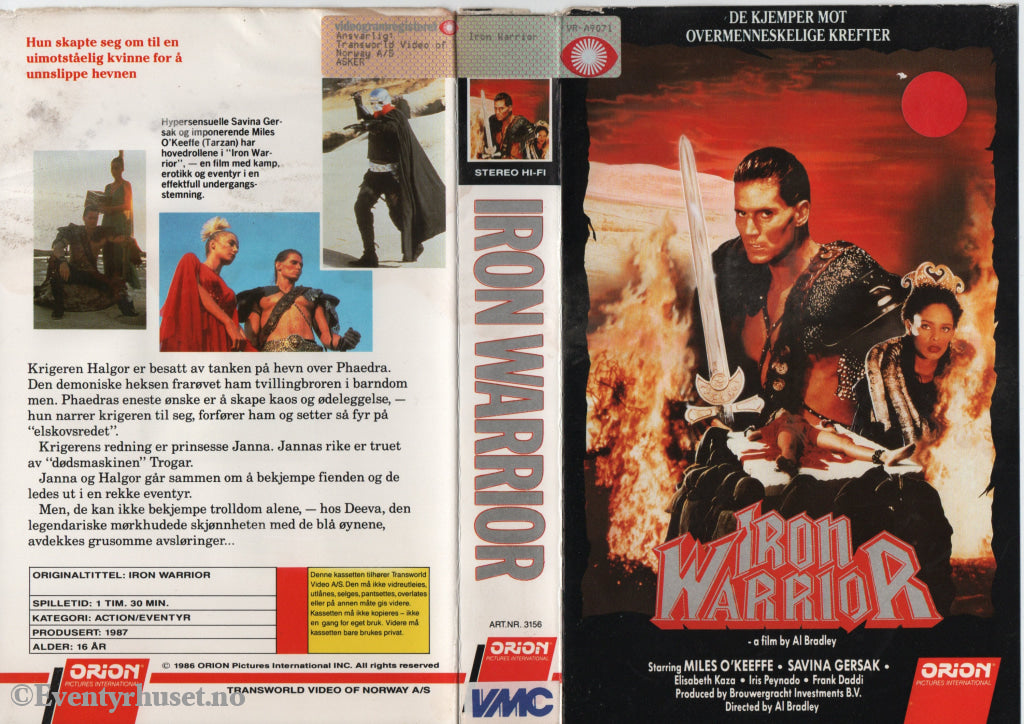 Download / Stream: Iron Warrior. 1987. VHS Big Box. Norwegian subtitles. VHS