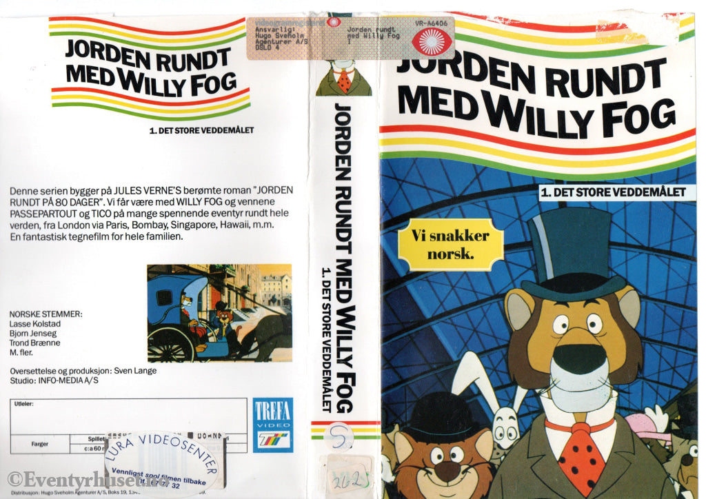 Download / Stream: Jorden rundt med Willy Fog. Vol. 1. VHS Big Box. Norwegian dubbing. VHS