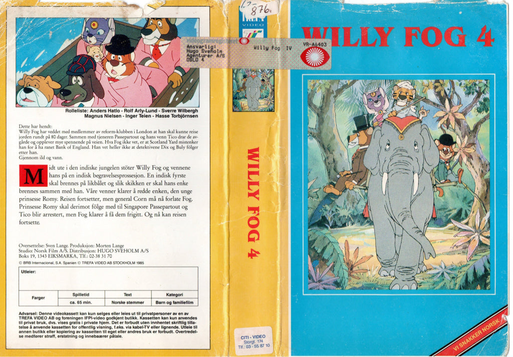 Download / Stream: Jorden rundt med Willy Fog. Vol. 4. VHS Big Box. Norwegian dubbing. VHS