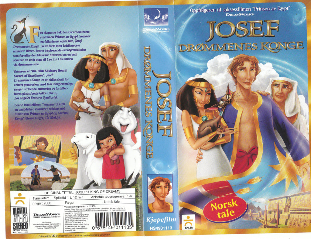 Download / Stream: Josef - Drømmenes konge. 2000. VHS SB. Norwegian dubbing. VHS